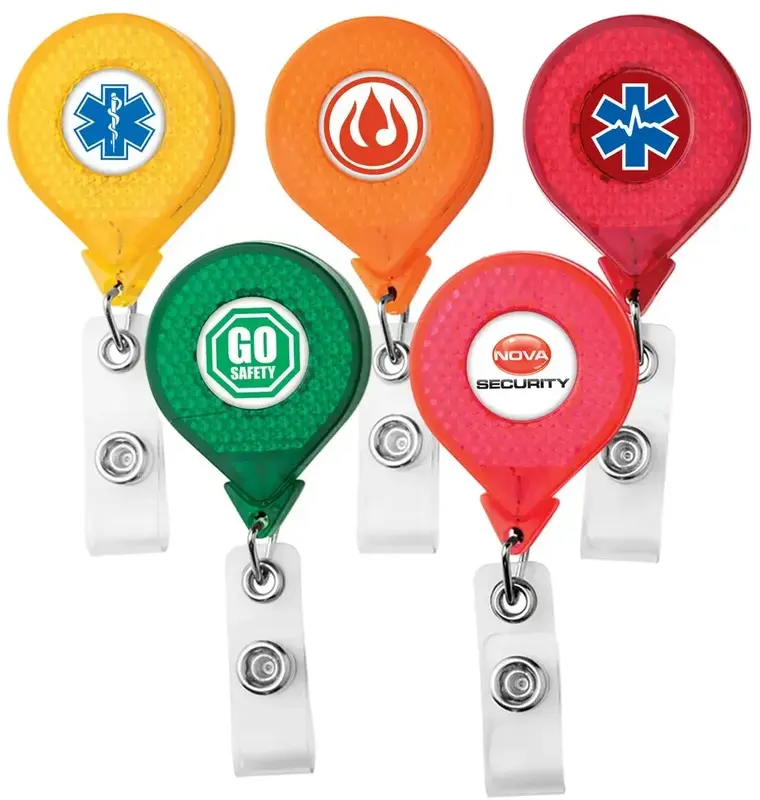 Reflective Retractable Badge Reel (40" Cord & 5 Colors Available)