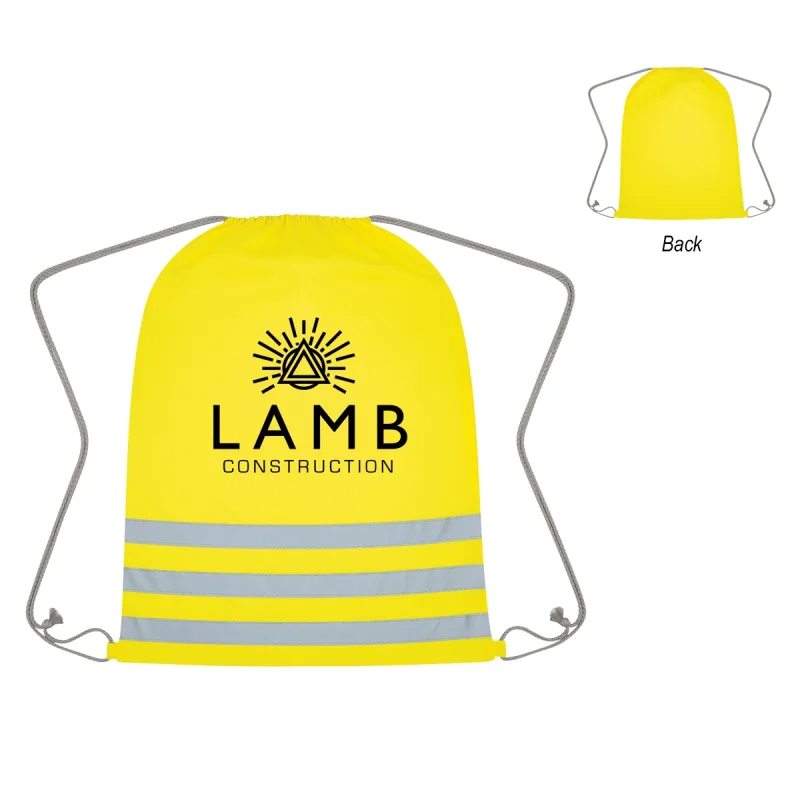 Reflective Safety Drawstring Bag — view 4