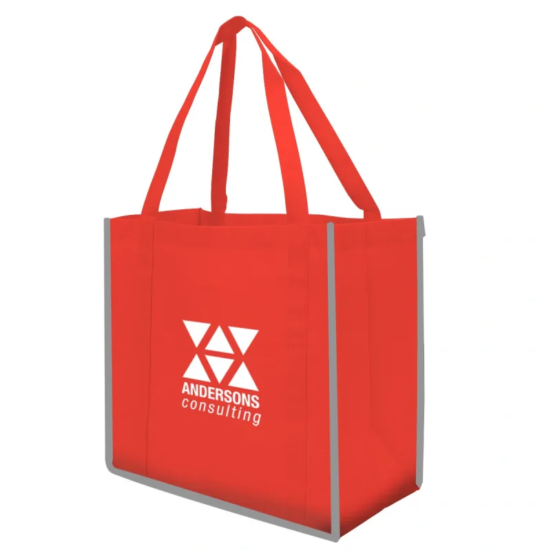 Reflective Shopper Reflective Large Non-Woven Grocery Tote Bag — view 2