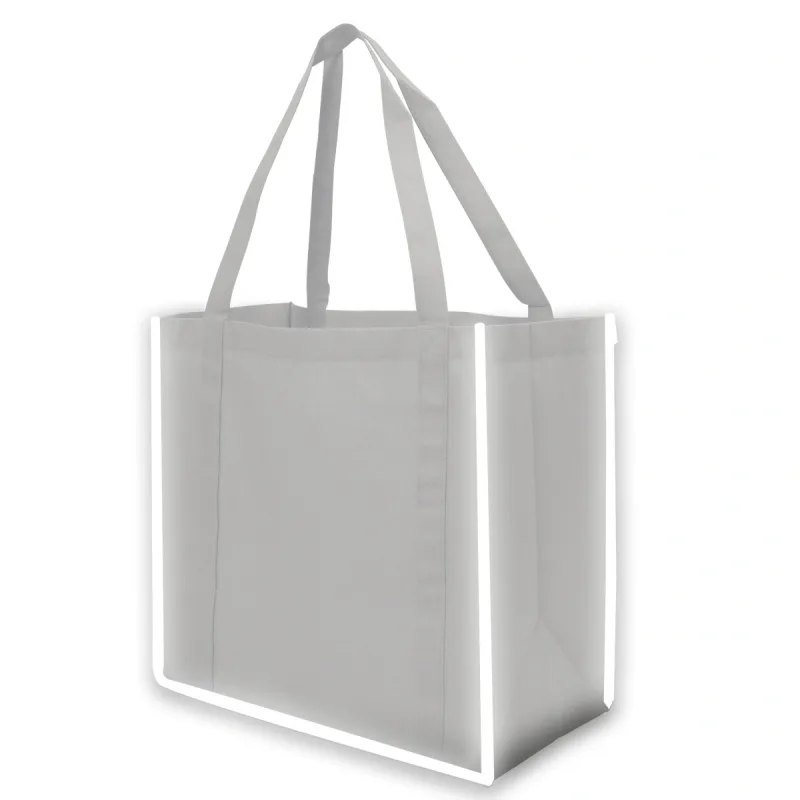 Reflective Shopper Reflective Large Non-Woven Grocery Tote Bag — view 4