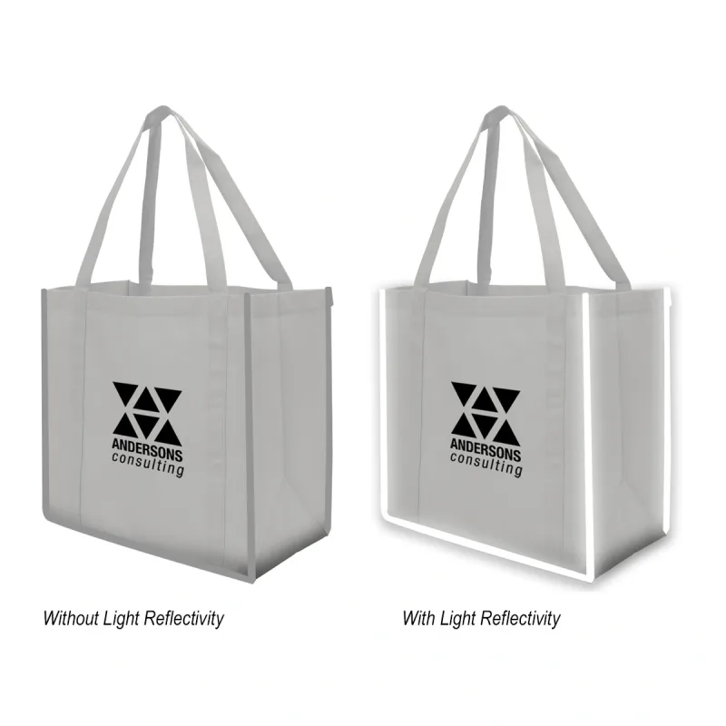 Reflective Shopper Reflective Large Non-Woven Grocery Tote Bag — view 6