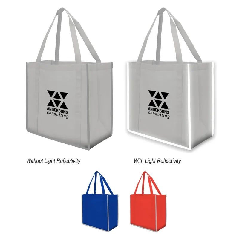 Reflective Shopper Reflective Large Non-Woven Grocery Tote Bag — view 7