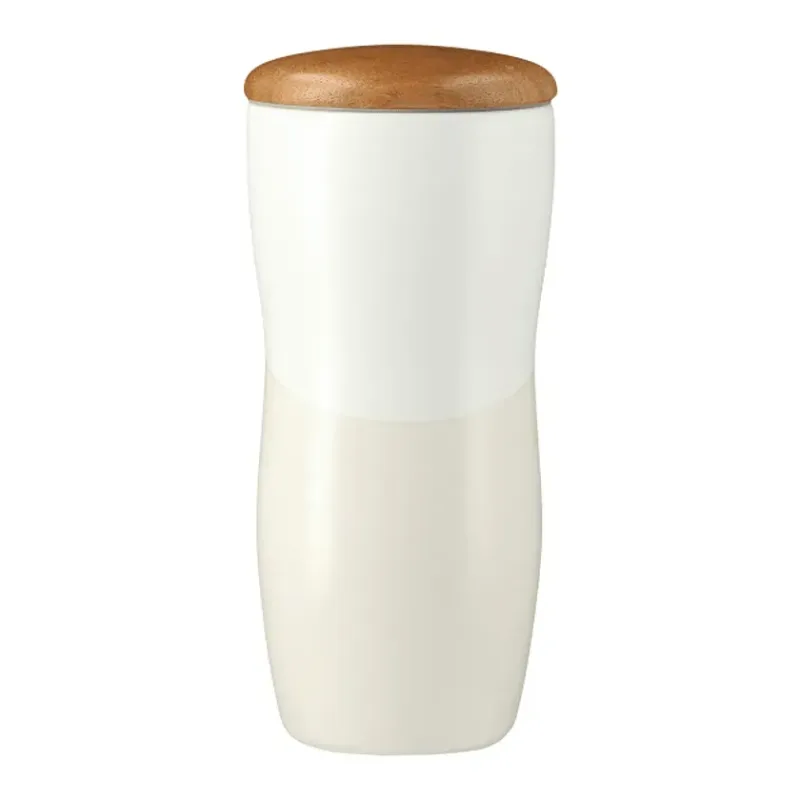 Reno Double Wall Ceramic Tumbler w/Wood Lid 10oz — view 4