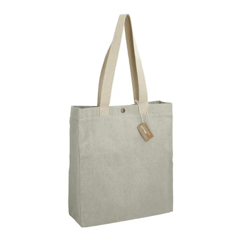 Custom Repose Recycled Cotton Box Tote w/Snap - 10oz — view 5