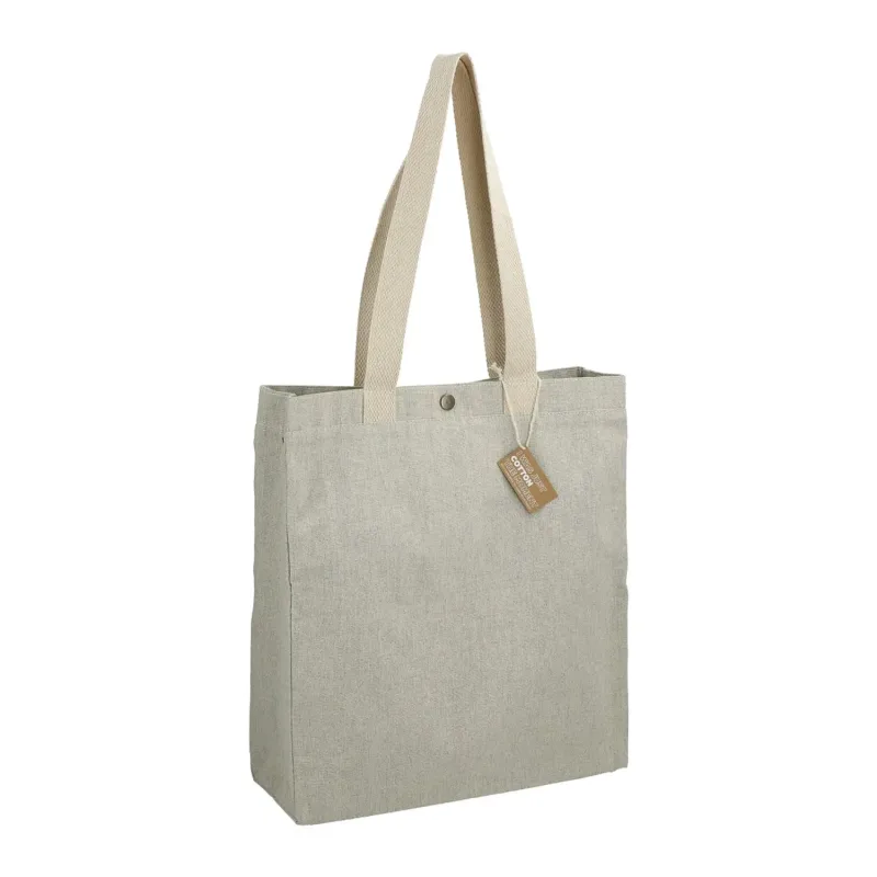 Custom Repose Recycled Cotton Box Tote w/Snap - 10oz โ view 1