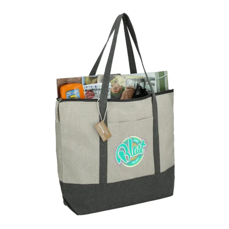 Repose 10oz Recycled Cotton Zippered Tote — view 7