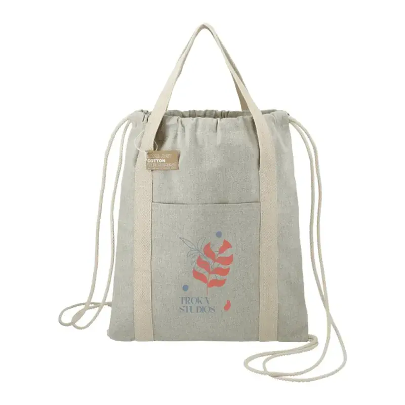 Personalized Recycled Cotton Drawstring Bag - 5oz.