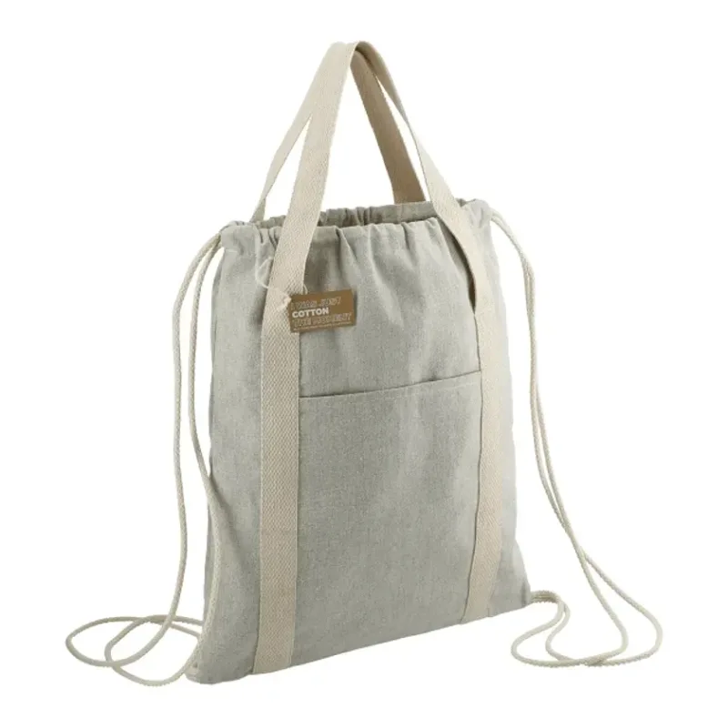 Repose 5oz. Recycled Cotton Drawstring Bag — view 3