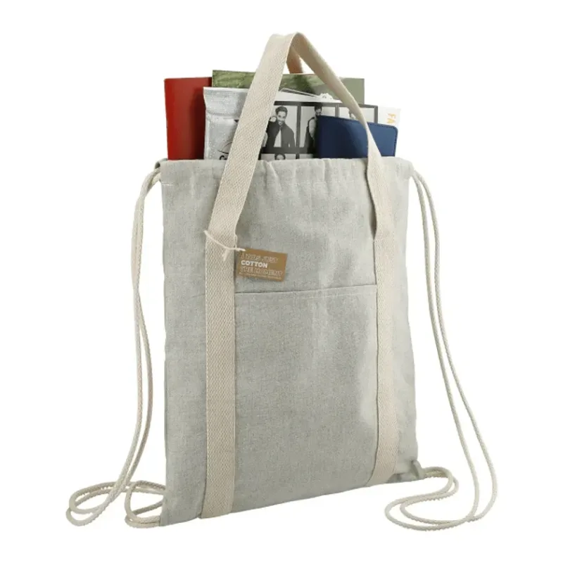 Repose 5oz. Recycled Cotton Drawstring Bag — view 4