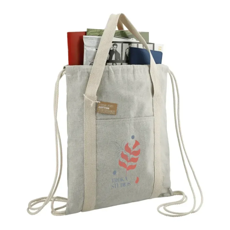 Repose 5oz. Recycled Cotton Drawstring Bag — view 7