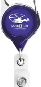Retractable Translucent Carabiner ID Holder with Vinyl Strap — view 3