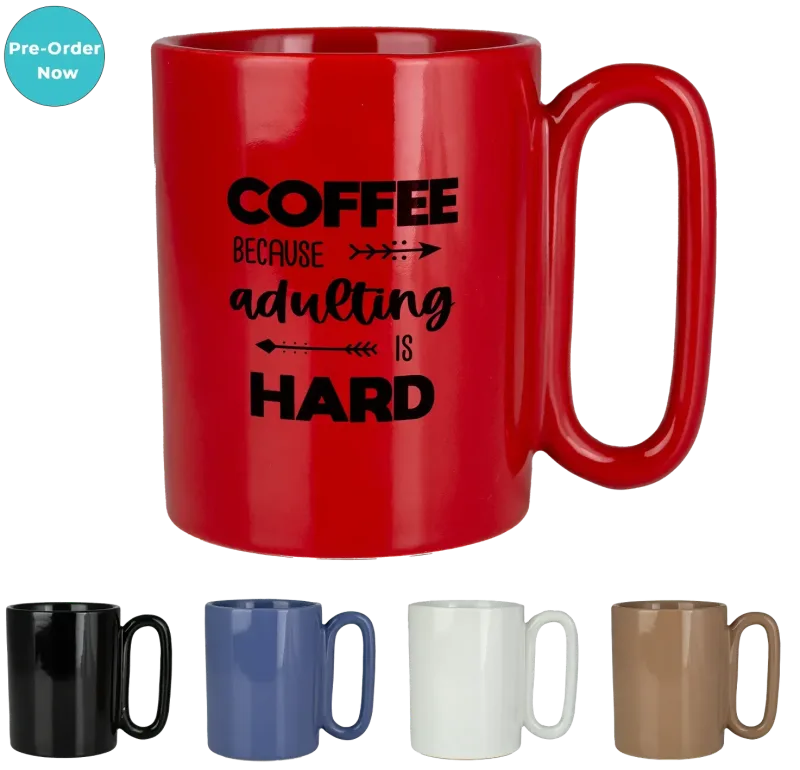 Retro 11 Oz Ceramic Mug With Large Handle — view 6