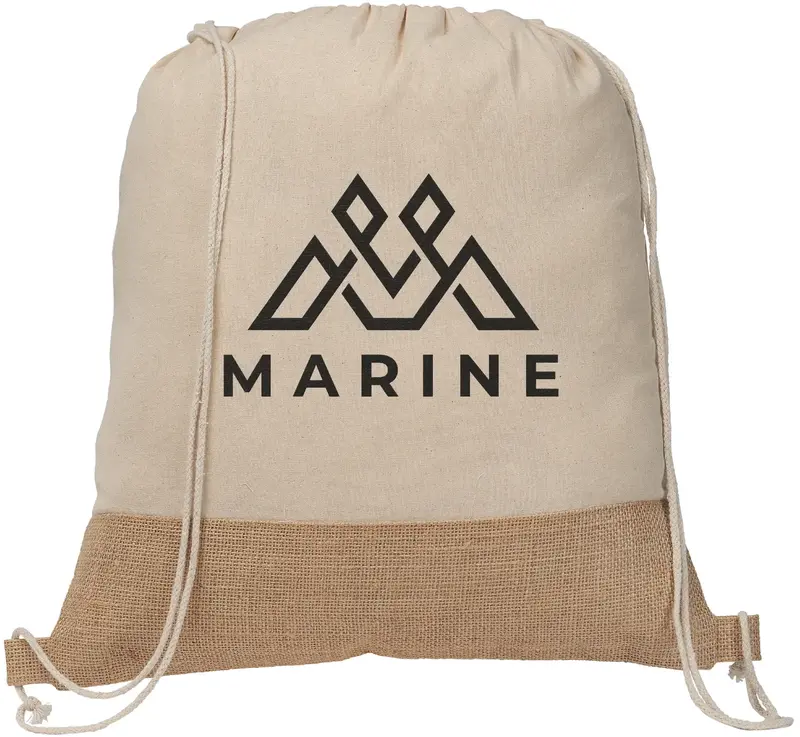 Rio™ Drawstring Bag - 5 oz. Recycled Cotton Blend with Jute