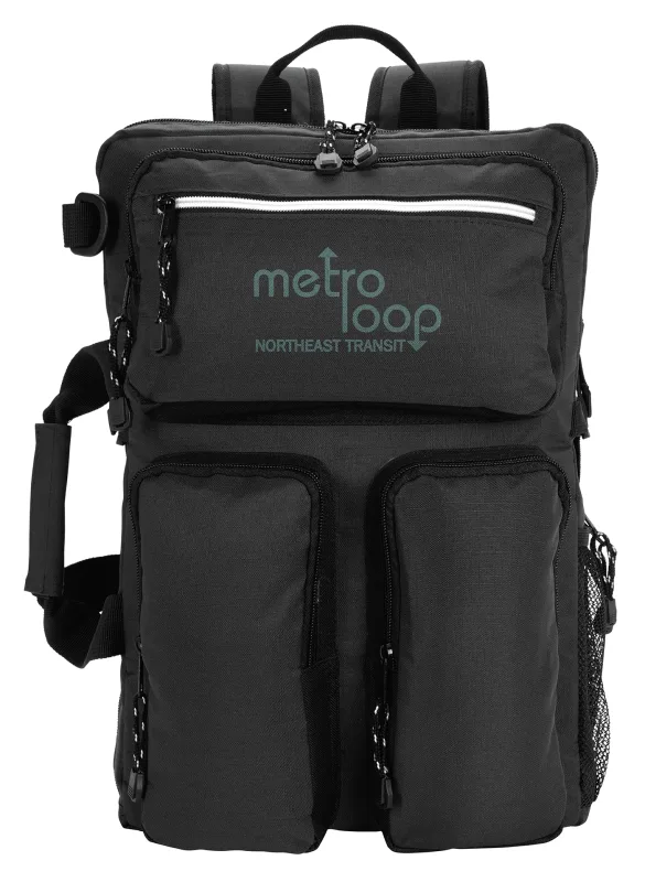 Custom Ripstop Recycled Briefcase Backpack — view 4