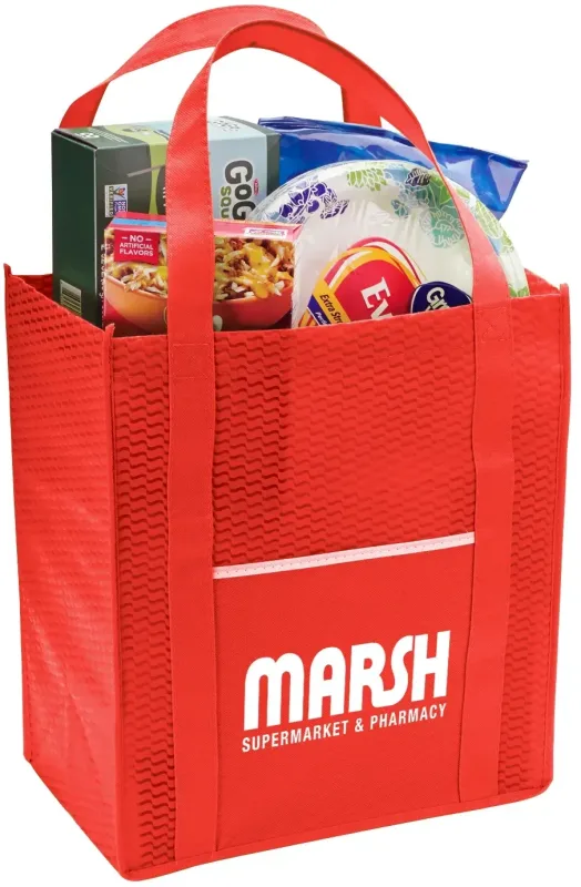 Custom Riptide Non-Woven Grocery Tote Bag — view 4