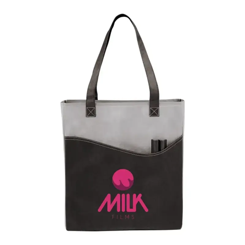 Customizable Non-Woven Convention Tote with Pen Pockets