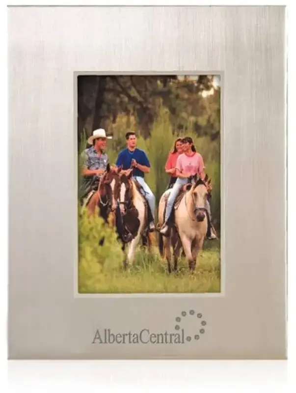 Custom Silver Brushed Business or Home Office Photo Frame