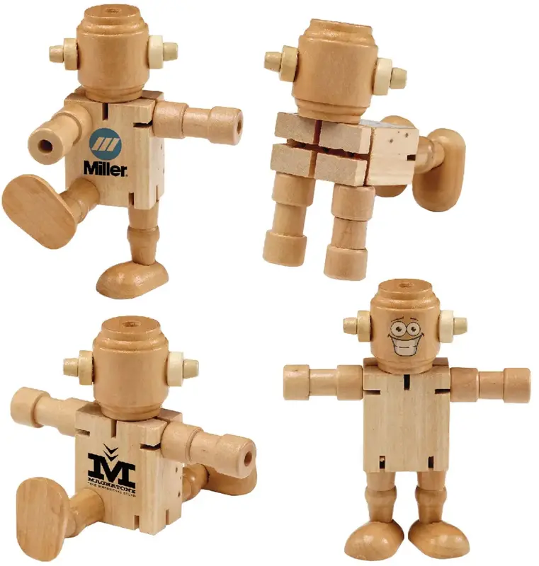 Robodroidbot Wooden Poseable Robot