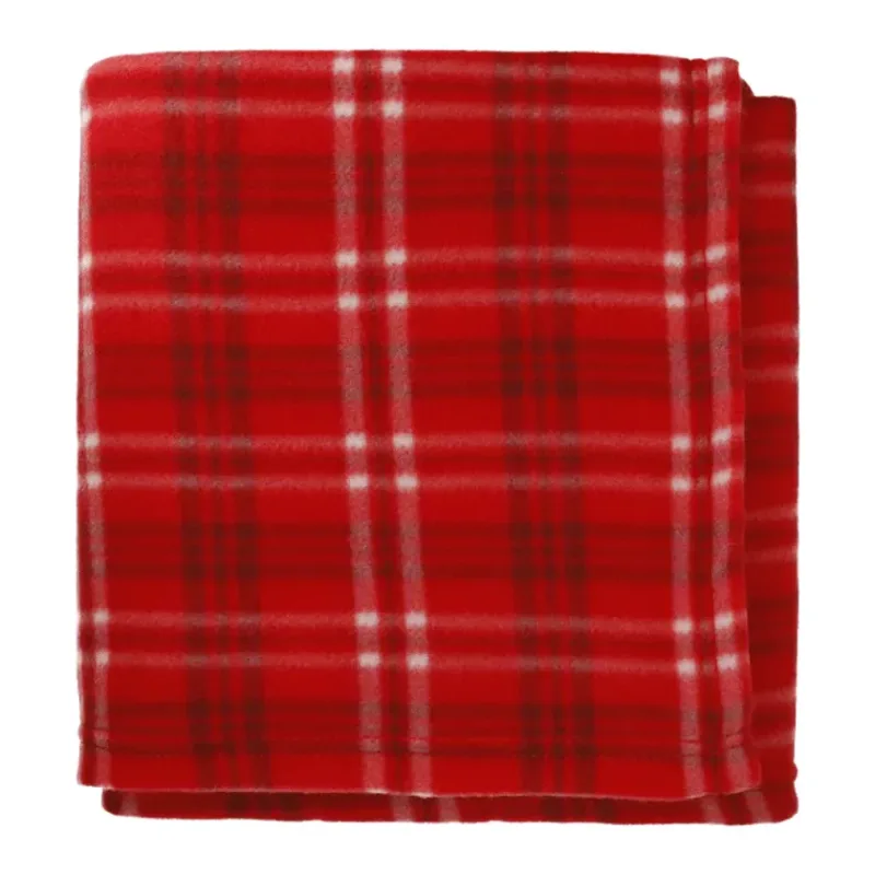 Custom Rollable Plaid Fleece Throw Blanket (50" x 60" Unfolded) — view 7