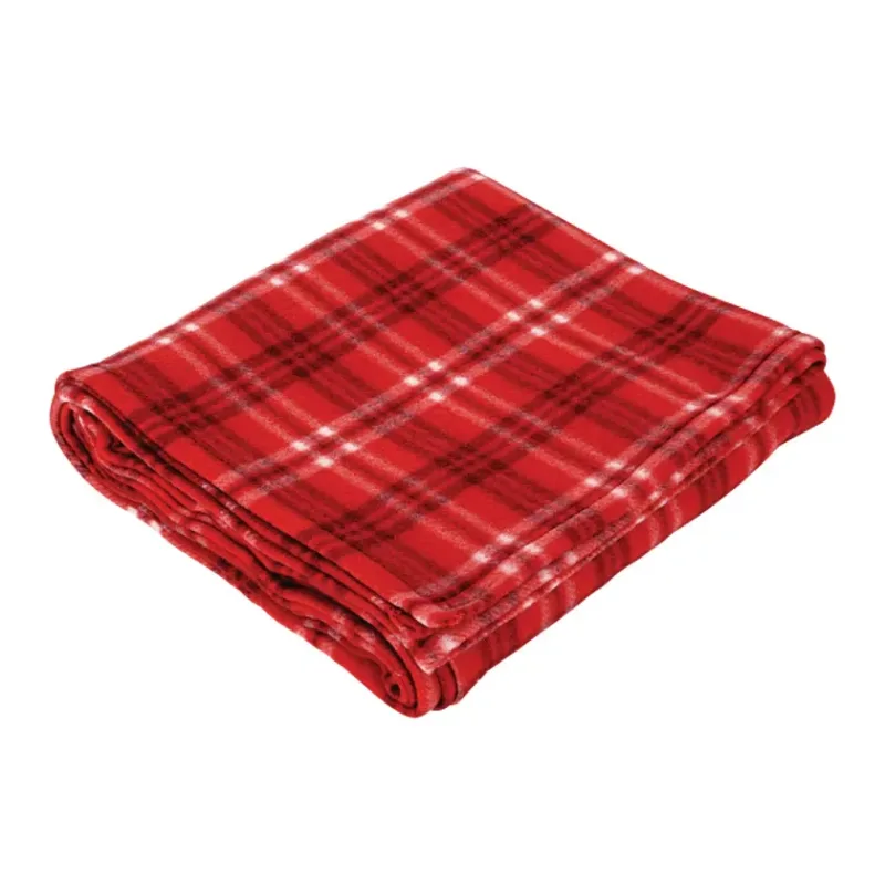 Custom Rollable Plaid Fleece Throw Blanket (50" x 60" Unfolded) — view 9