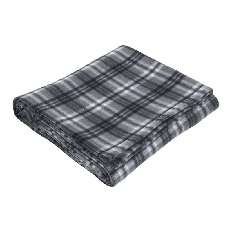 Custom Rollable Plaid Fleece Throw Blanket (50" x 60" Unfolded) — view 3