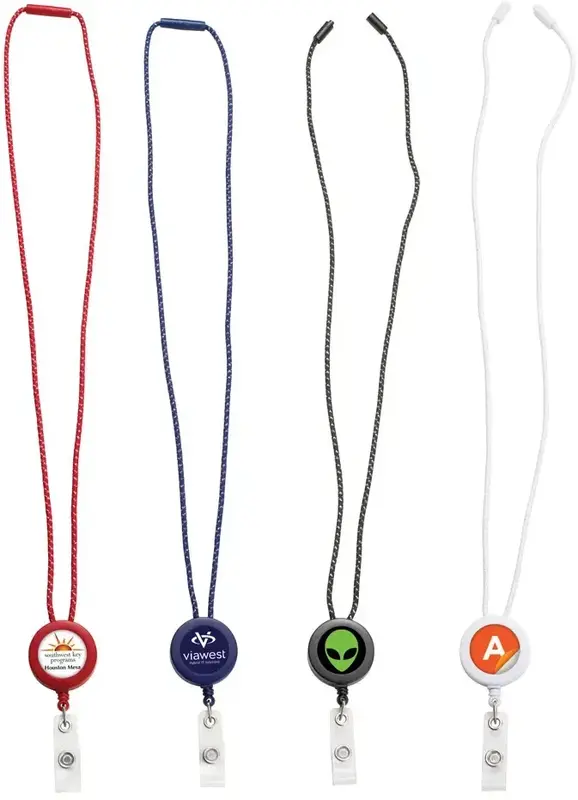 Rope ID Neck Lanyards Breakaway with Rectratable Badge Reel