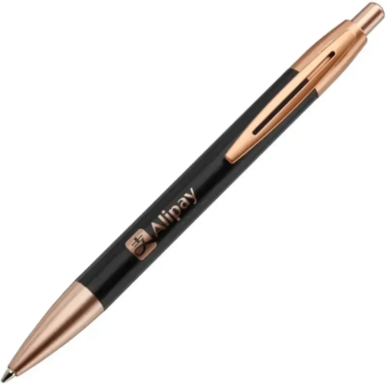 Customized Rose Gold Trim Ballpoint Pen with Logo