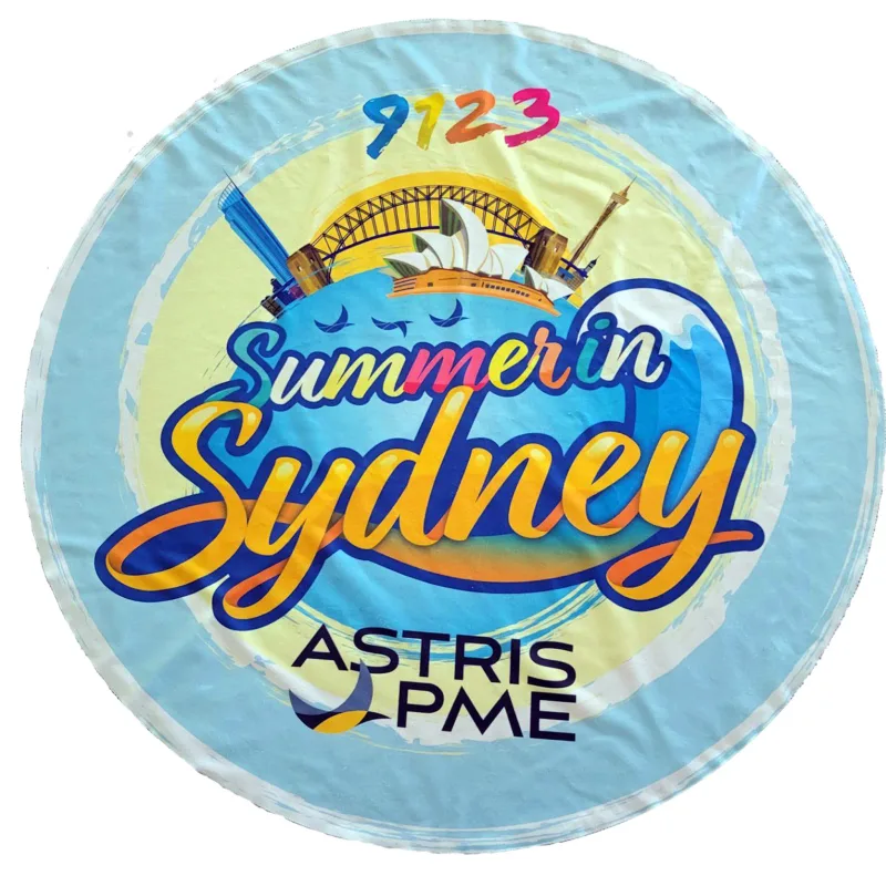 Round Beach Towel No Fringes — view 3