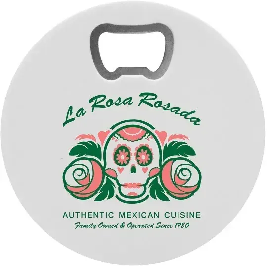 Custom Printed Round Bottle Opener Coaster