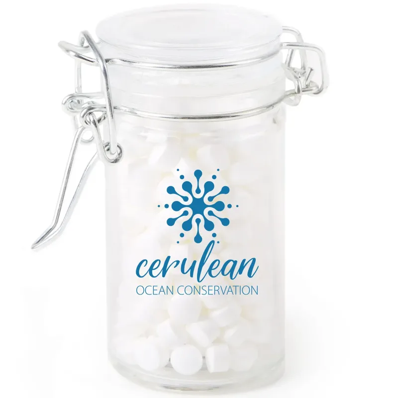 Round Glass Mint Jar — view 2