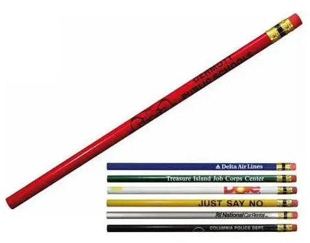 Custom #2 Graphite Pencil with Brass Ferrule & Eraser - Free Logo Services