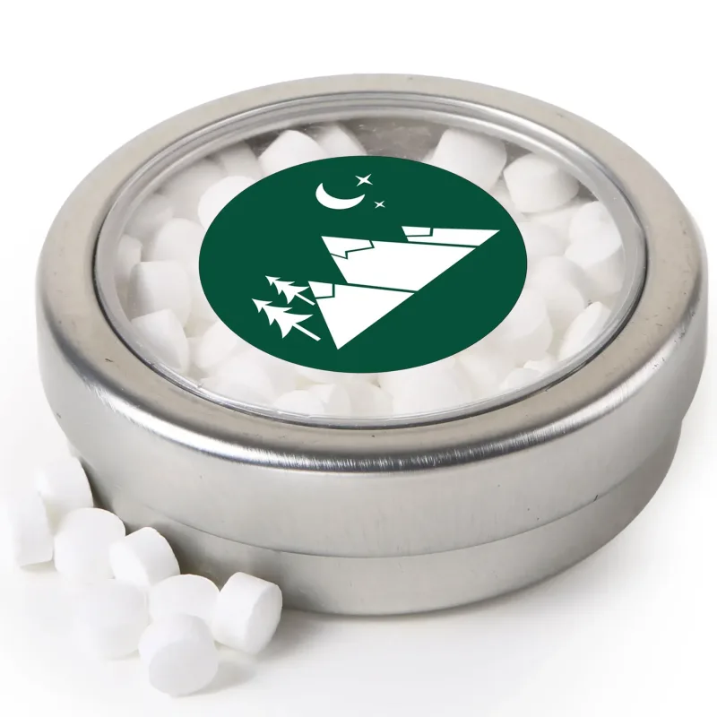 Round Window Sweet Mint Tin Clear Window Top — view 2