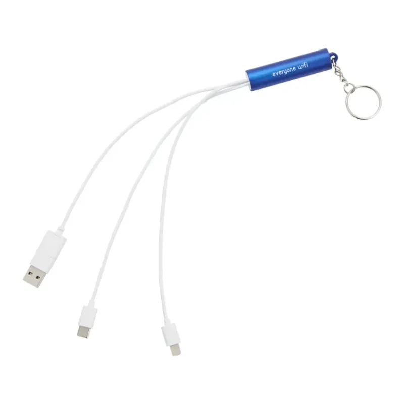 Branded Light Up Logo 5-in-1 Charging Cable with Keychain — view 2
