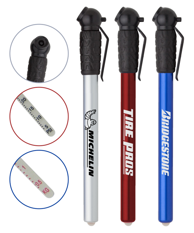 Rubber Head Aluminum Tire Pressure Gauge with Clip