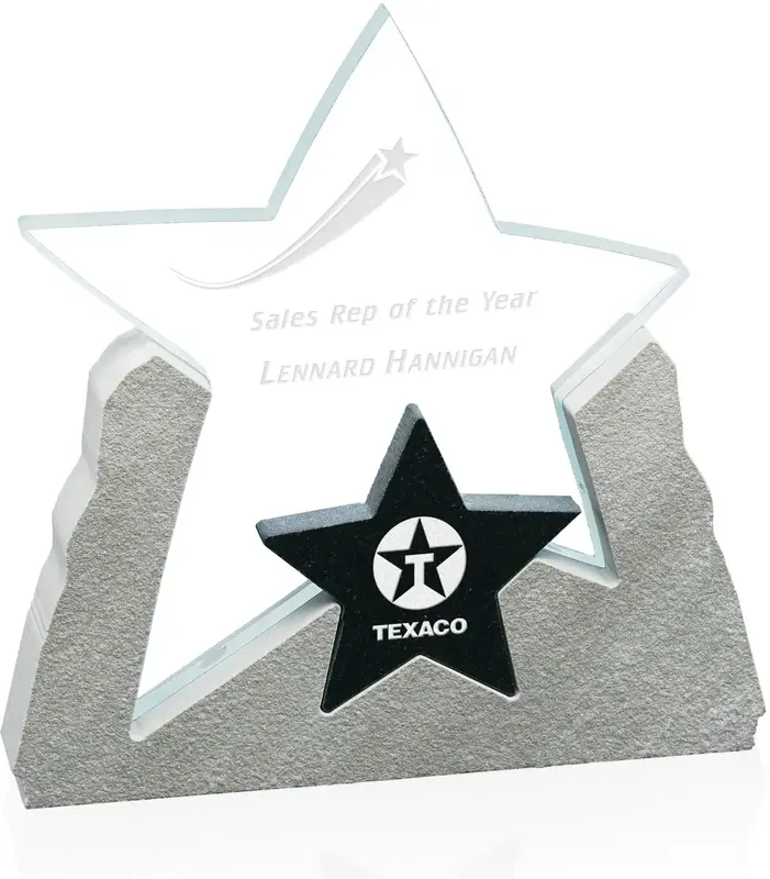 Custom Sahara Starfire Glass & Sandstone Award