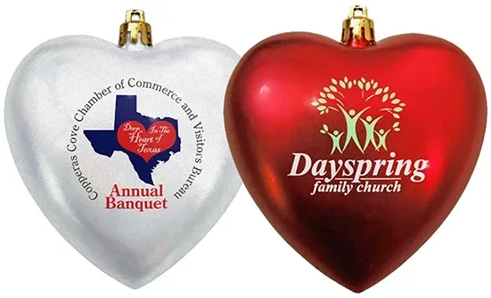 Satin Finish Heart Shaped Shatterproof Ornament (4")