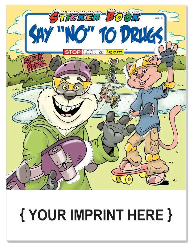 Say 'NO' To Drugs Sticker Book & Crayon Set for Kids - Fun & Educational