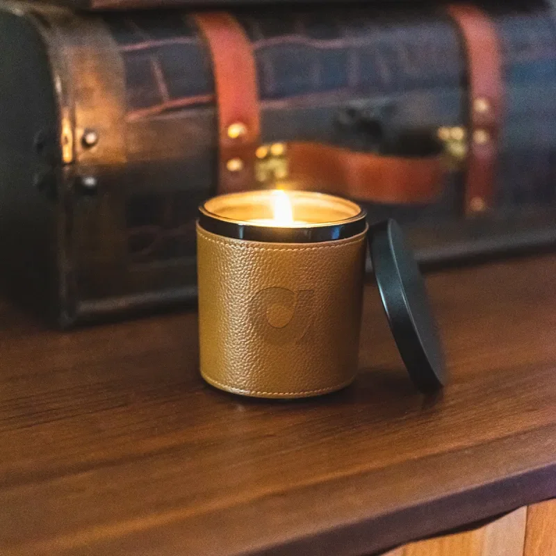Scented Candle With Leatherette Sleeve — view 5