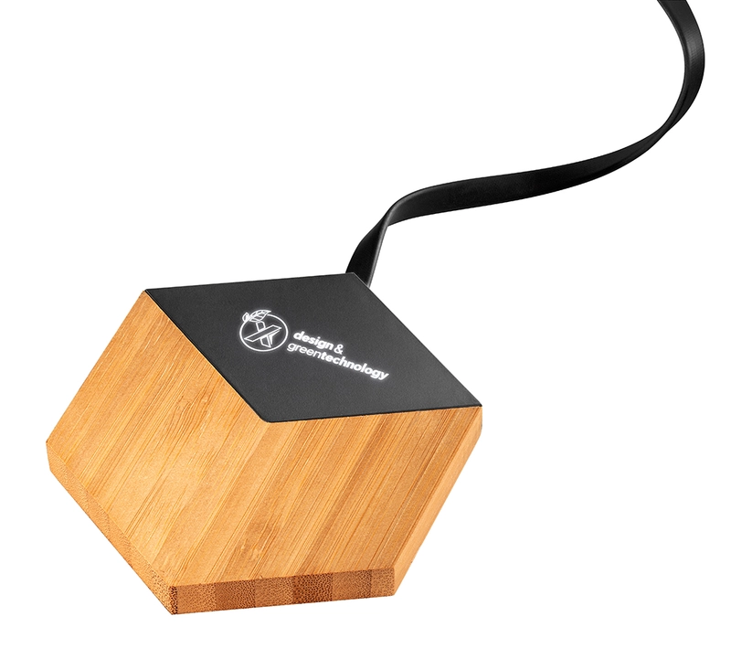 Custom SCX Design® Bamboo 10W Hexa Wireless Charger