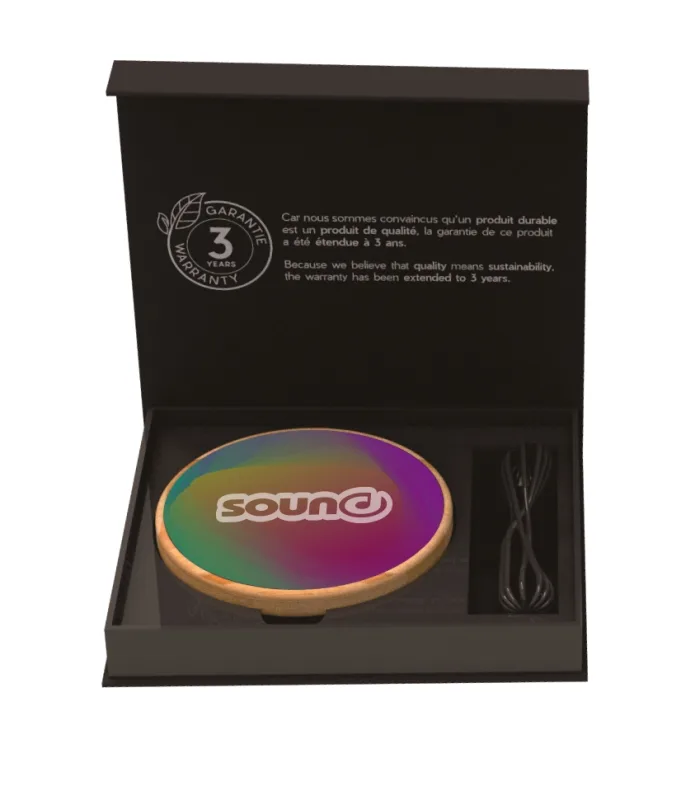 SCXDesign™ Full-Color Bamboo15W Wireless Charger — view 3