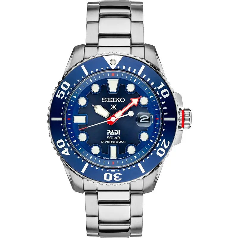 Seiko SNE549 Mens Prospex Automatic Silver Case Blue Dial