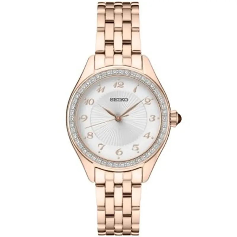 Seiko SUR396 Ladies Crystal PGP Silver Patterned