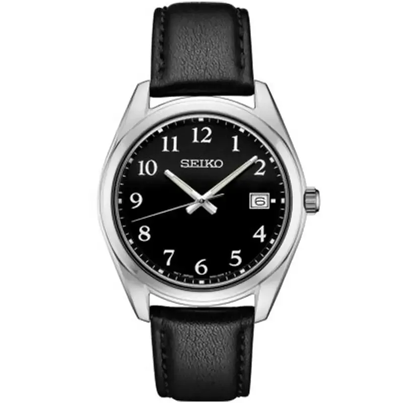 Seiko SUR461 Mens Essential SS Black Dial