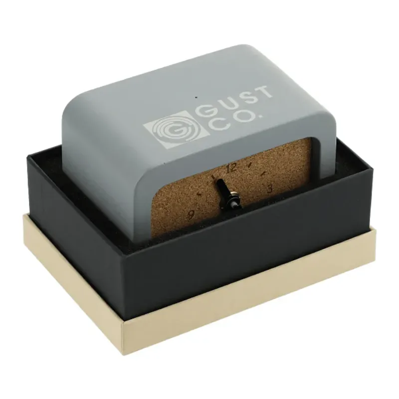 Custom Stone Wireless Charging Desk Clock with Integrated Cable — view 7