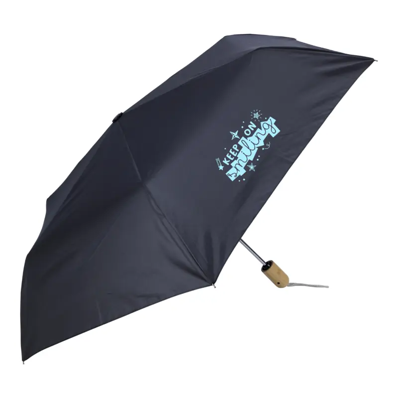 Shed Rain® RPET Auto Open/Close Bamboo Compact Umbrella