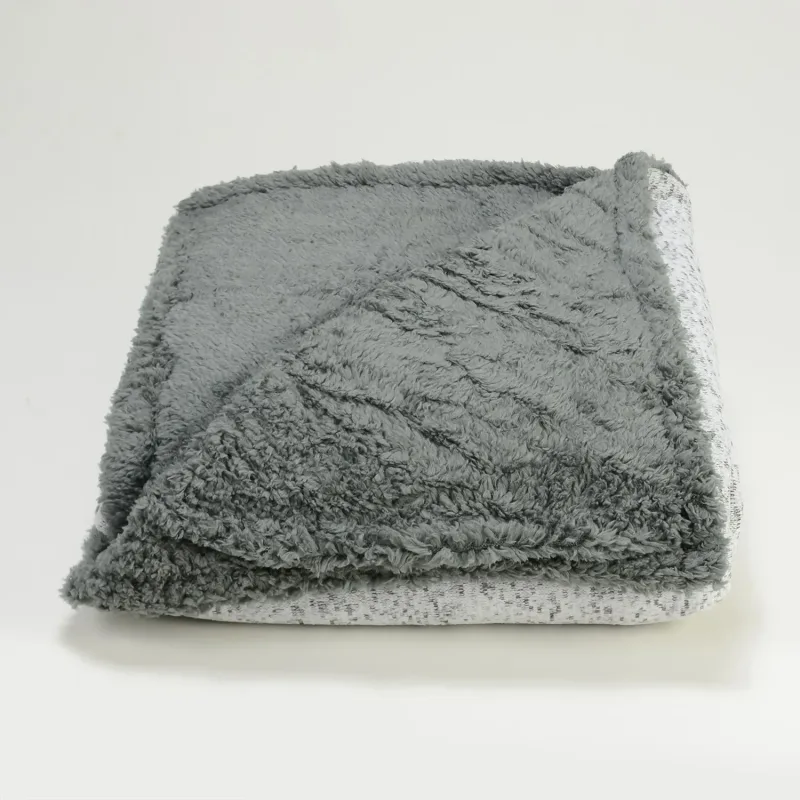 Sherpa Backed Heathered Blanket — view 1