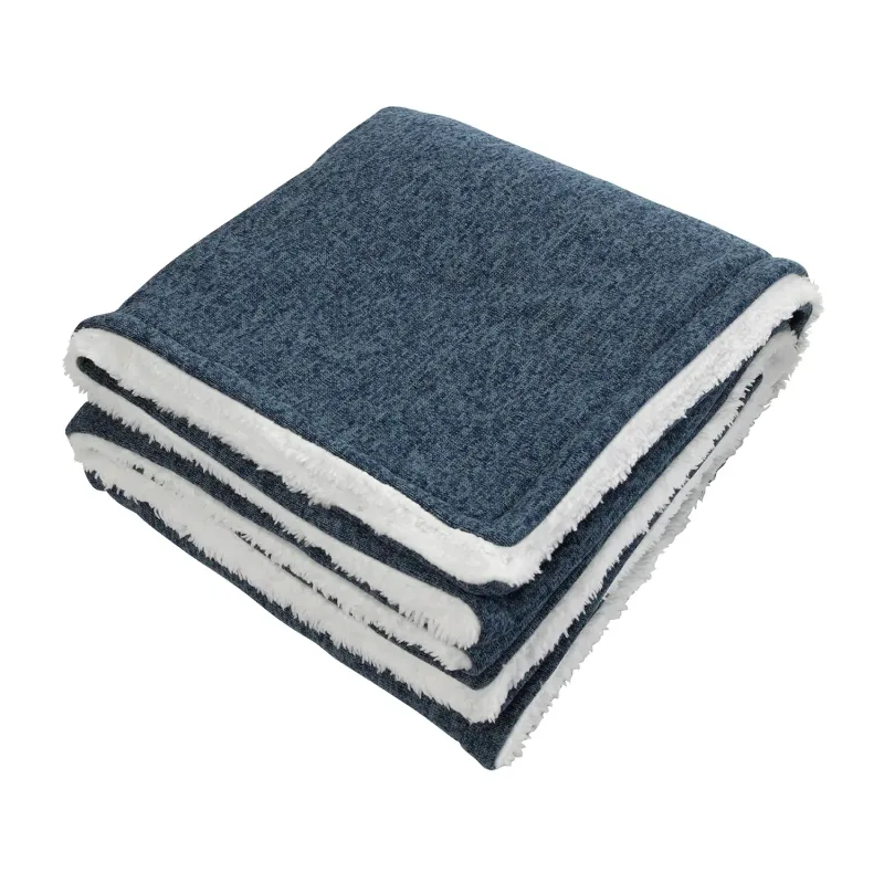 Sherpa Backed Heathered Blanket — view 4