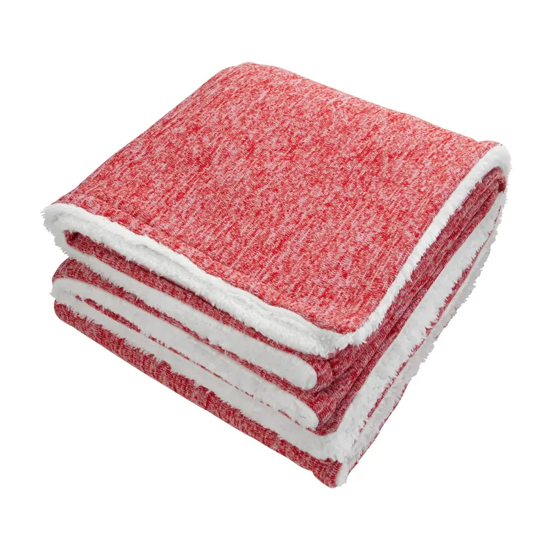 Sherpa Backed Heathered Blanket — view 5