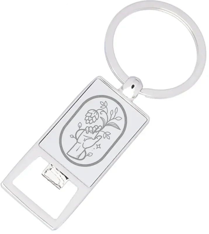 Custom Chrome Keychain Bottle Opener — view 2
