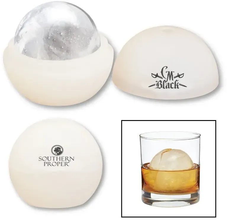 Branded Ice Ball Maker - 2.5" Silicone